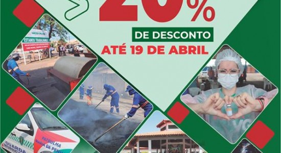 VG OFERTA DESCONTO INÉDITO DE ATÉ 20% AOS CONTRIBUINTES QUE OPTAREM PELA COTA ÚNICA