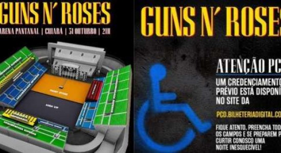 Show do Guns N’ Roses em Cuiabá terá credenciamento online para pessoas PCDs; veja como fazer