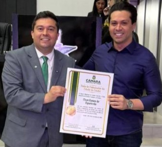 Vereador Jean Barros entrega Título de Embaixador de Cuiabá ao empresário Elson Ramos