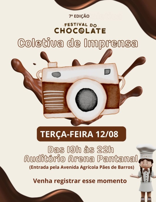 Cuiabá terá a 7ª Edição do Festival do Chocolate, coletiva de imprensa será essa semana