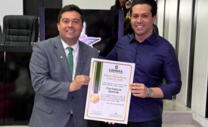 Vereador Jean Barros entrega Título de Embaixador de Cuiabá ao empresário Elson Ramos