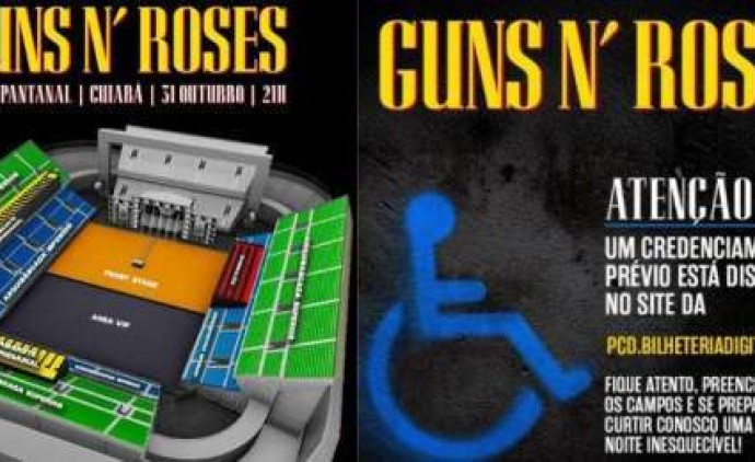 Show do Guns N’ Roses em Cuiabá terá credenciamento online para pessoas PCDs; veja como fazer