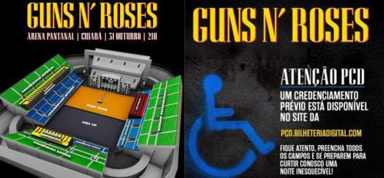 Show do Guns N’ Roses em Cuiabá terá credenciamento online para pessoas PCDs; veja como fazer